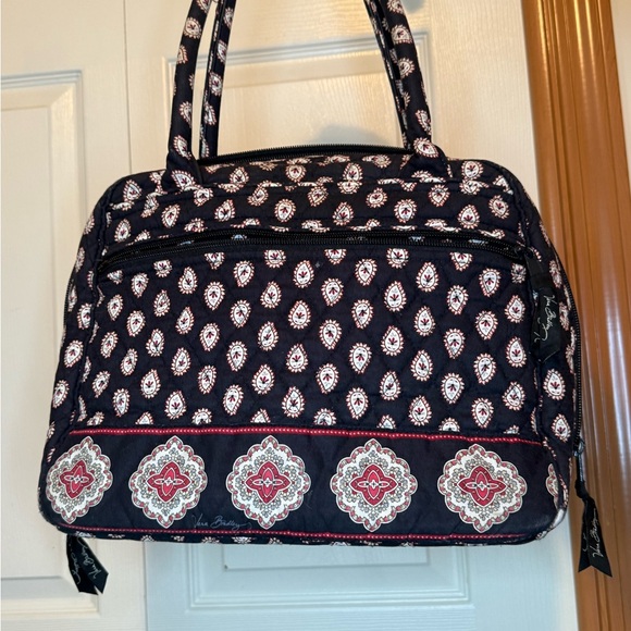 Vera Bradley Classic Black Multi-Compartment Bag - EUC - Picture 2 of 7